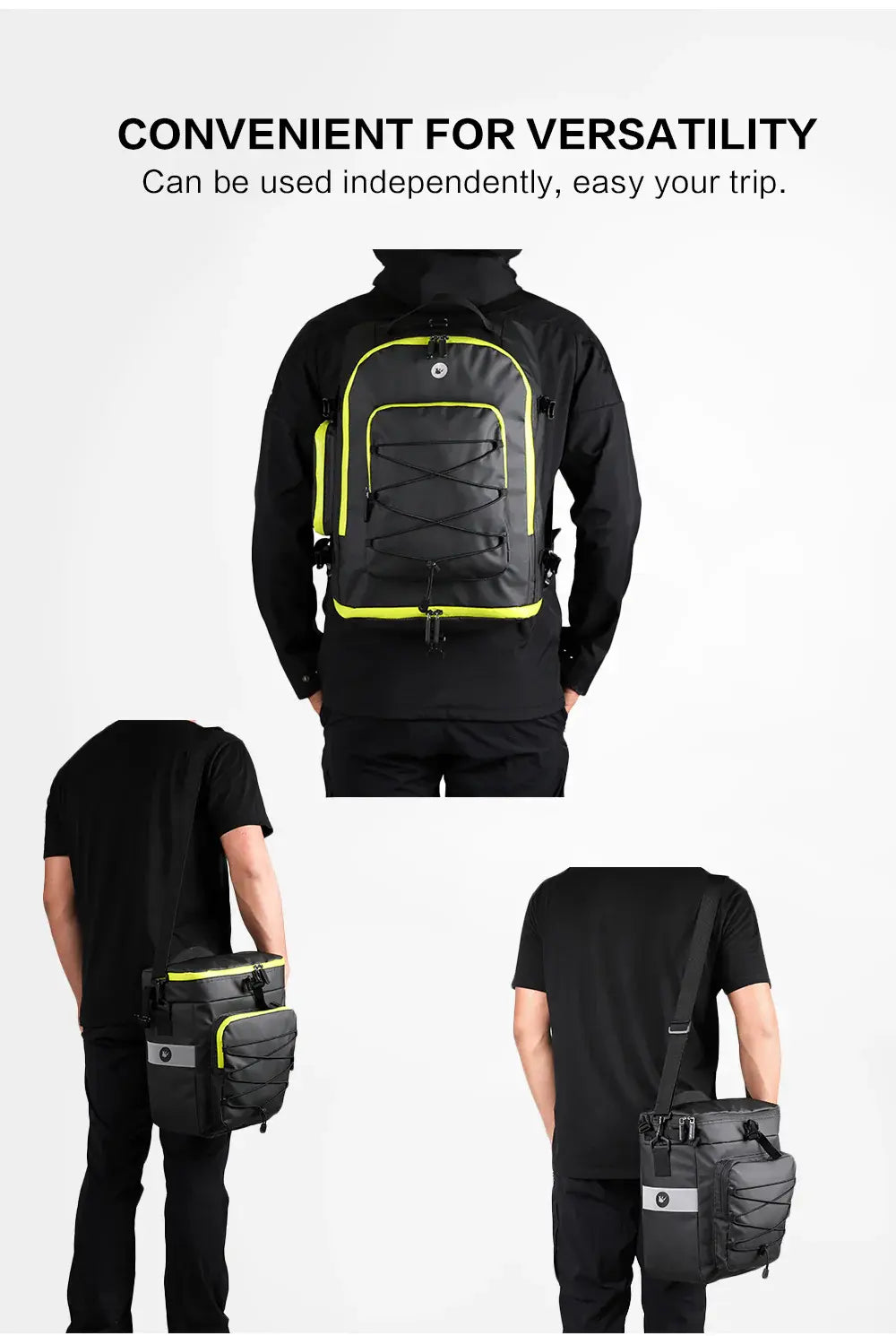 Burchda 3 in 1 Bike Triple Pannier Bag