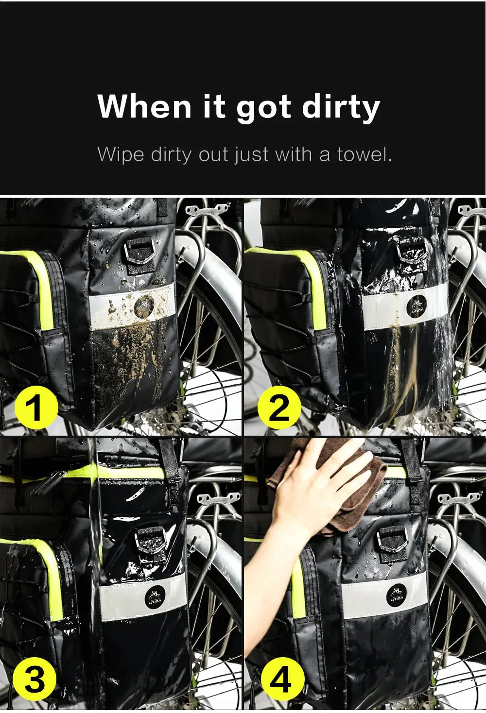 Burchda 3 in 1 Bike Triple Pannier Bag burchda-ebike