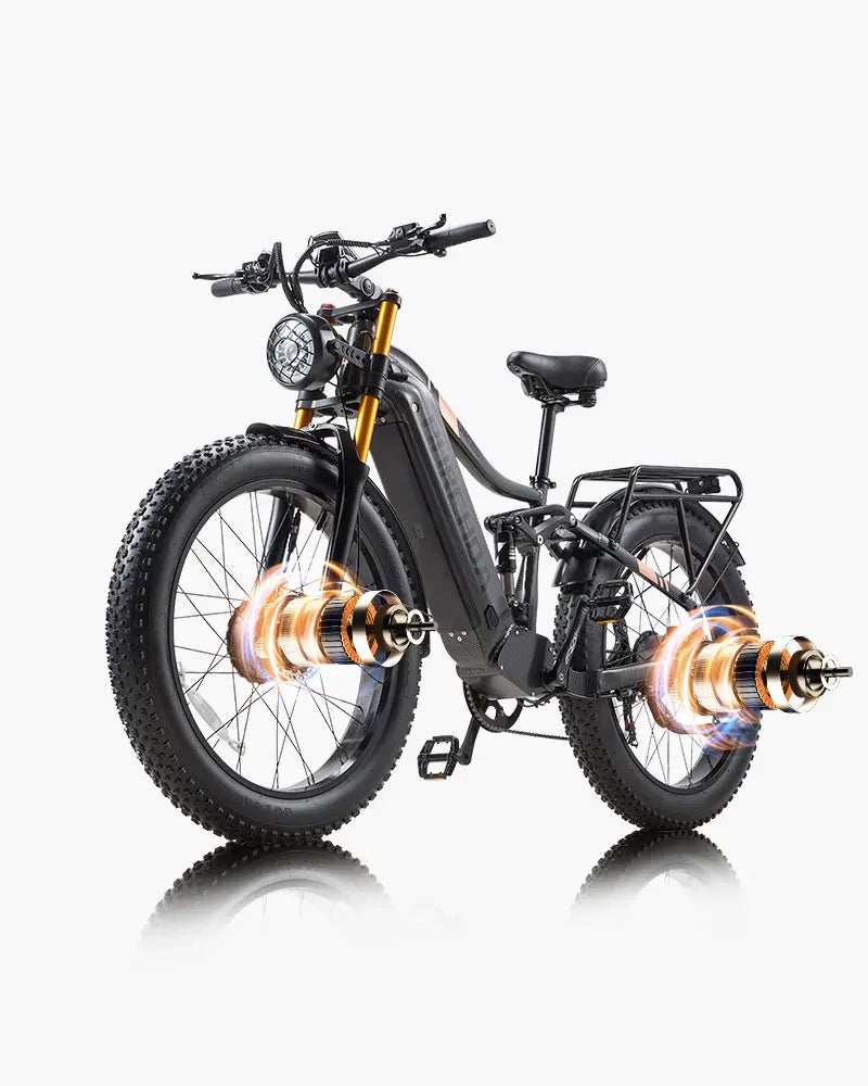 dual motor electric bicycle AMYET S8 Peak 3000W Bike The maximum speed is 45MPH EBYCCO 26'' EB7PRO Dual Motor